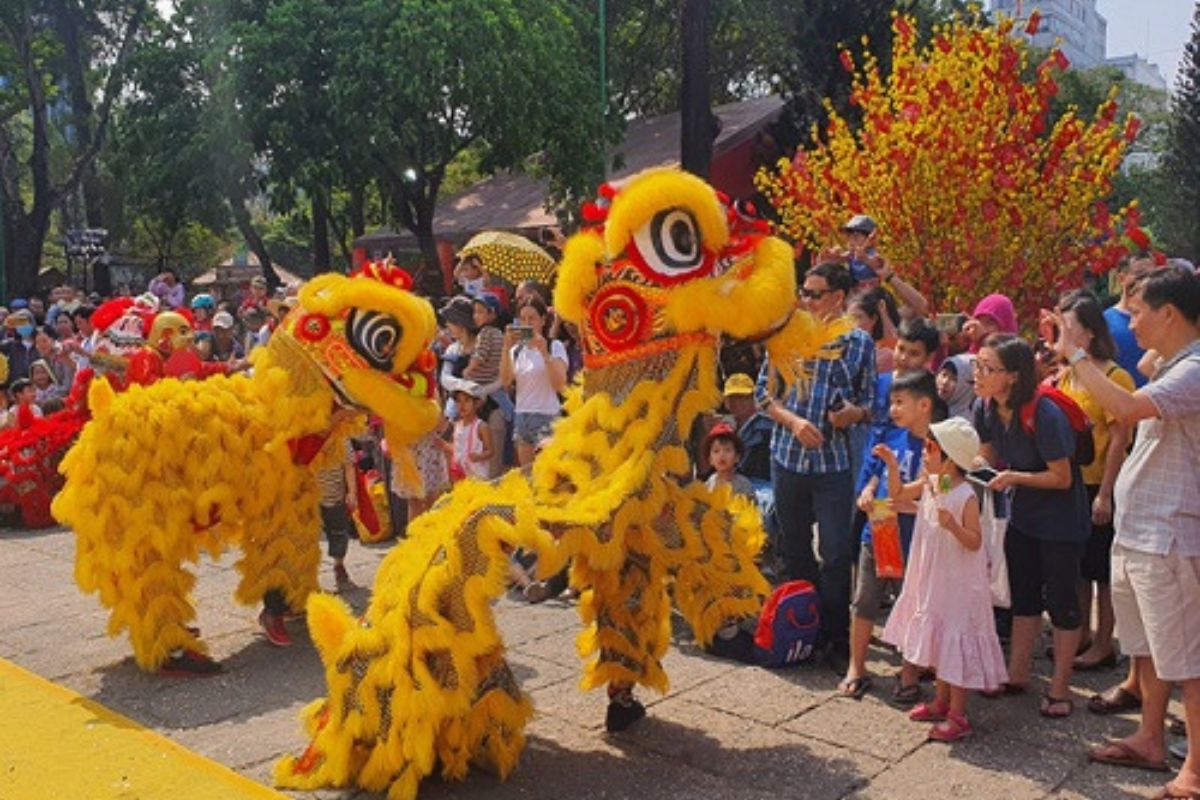 Löwentanz, Fest des Têt Vietnam