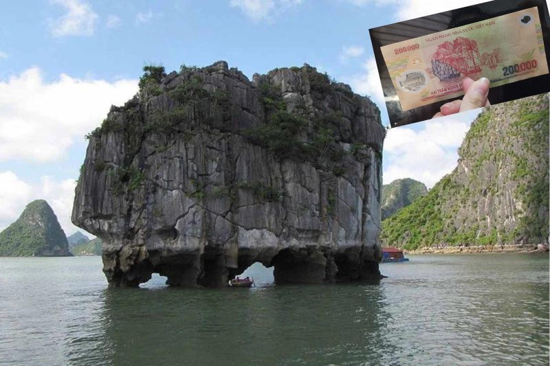 Baie d&#39;Ha Long auf der monnaie vietnamesisch 200.000 VND
