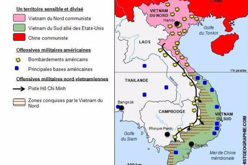 Karte der Aufteilung Vietnams