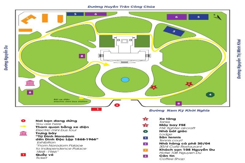 la carte de la location de la palais de re1unification