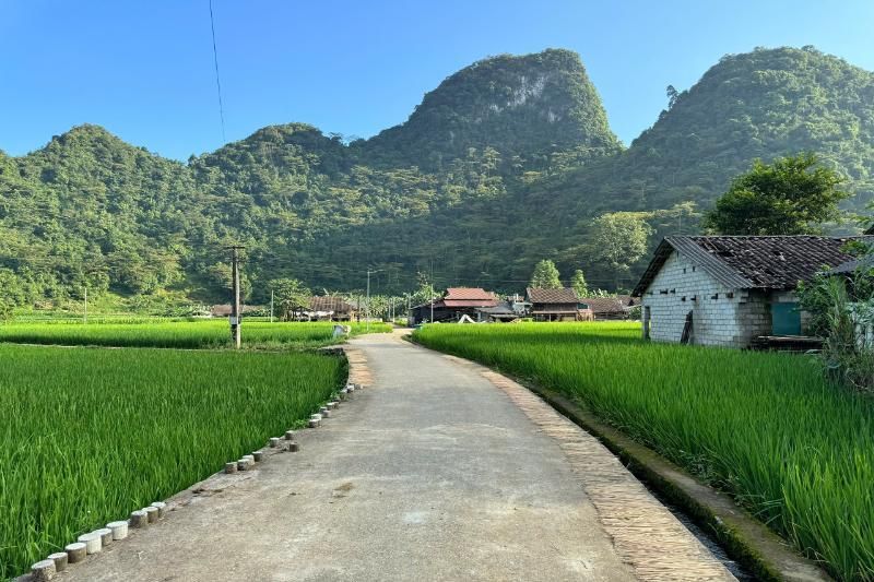 die friedliche landschaft in cao bang, vietnam