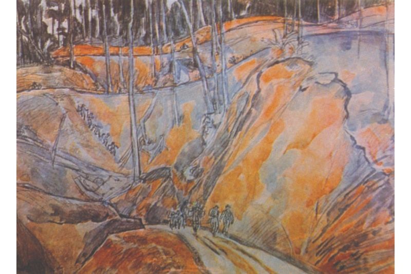 der lũng lô-pass in aquarell - tô ngọc vân 1954