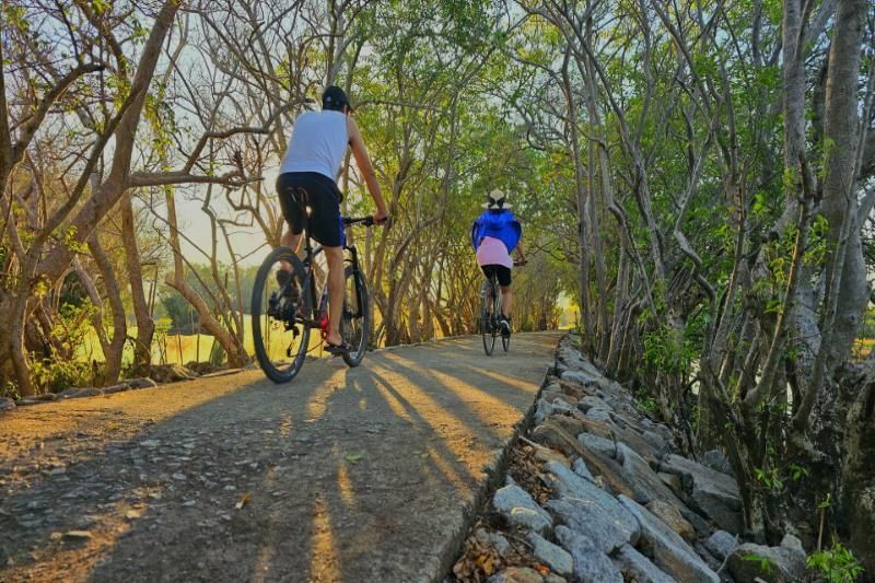 Radfahren im Ru Cha a Hue Wald (Quelle: Lao Dongs Tagebuch)