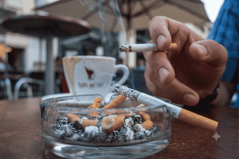 vietnamesischer kaffee und zigarette
